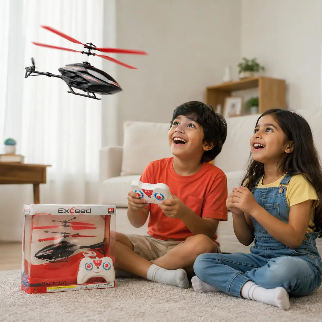 Exceed RC Flying Helicopter – USB Rechargeable LED Remote Control Helicopter Toy for Kids & Adults