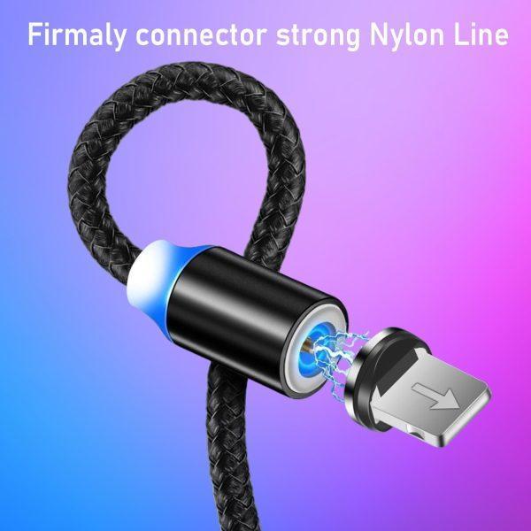 2.4A Magnetic Fast Charging Cable – 3-in-1 Magnetic USB Charger | Android, Type-C & iPhone Compatible