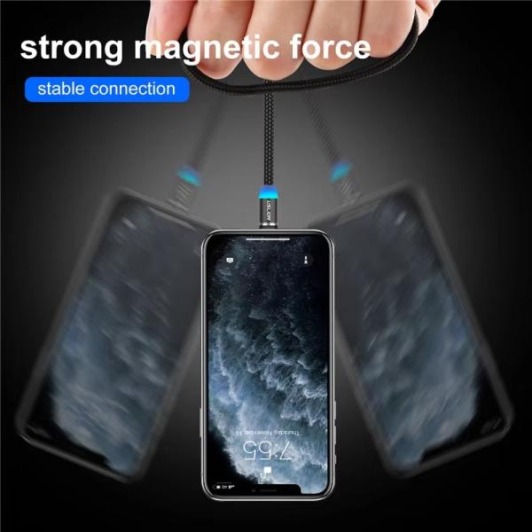 2.4A Magnetic Fast Charging Cable – 3-in-1 Magnetic USB Charger | Android, Type-C & iPhone Compatible