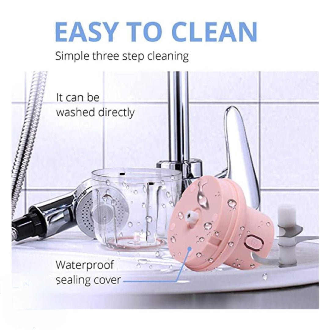 3-in-1 USB Rechargeable Mini Food Chopper & Garlic Crusher – Portable Wireless Vegetable Cutter