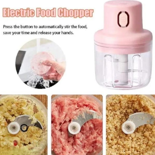 3-in-1 USB Rechargeable Mini Food Chopper & Garlic Crusher – Portable Wireless Vegetable Cutter