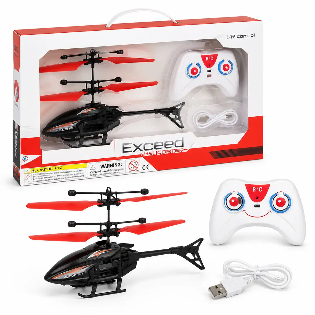 Exceed RC Flying Helicopter – USB Rechargeable LED Remote Control Helicopter Toy for Kids & Adults