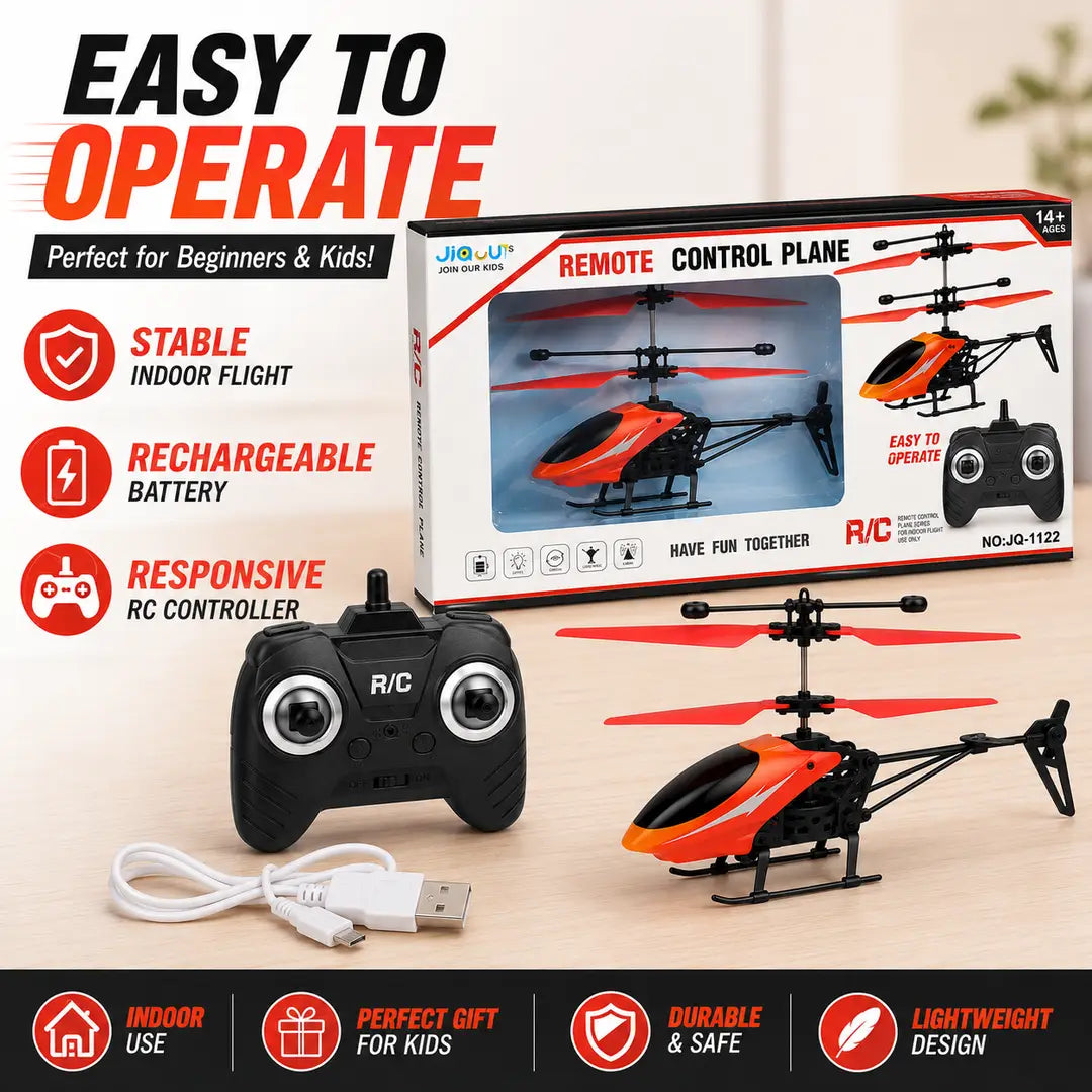 Exceed RC Flying Helicopter – USB Rechargeable LED Remote Control Helicopter Toy for Kids & Adults