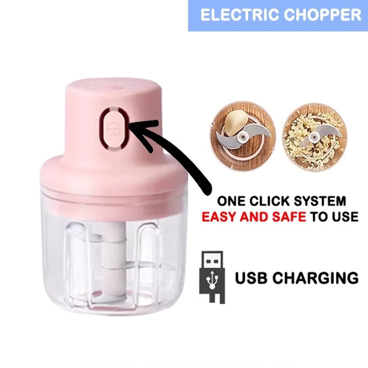 3-in-1 USB Rechargeable Mini Food Chopper & Garlic Crusher – Portable Wireless Vegetable Cutter