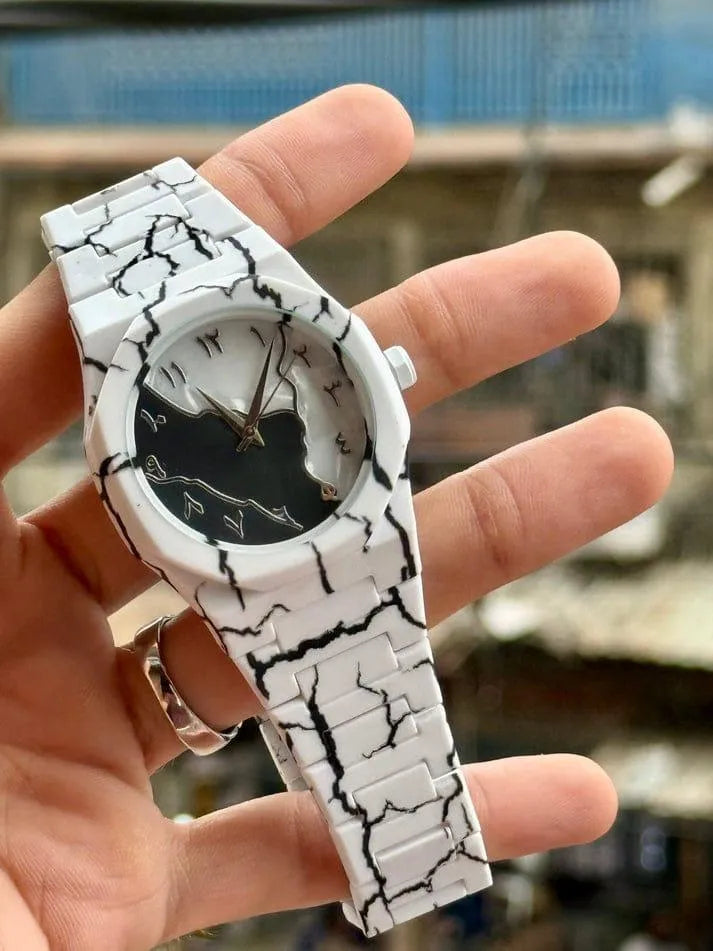 Premium White Ceramic Style Analog Wrist Watch for Men & Women | Elegant Arabic Dial | Luxury Fashion Watch