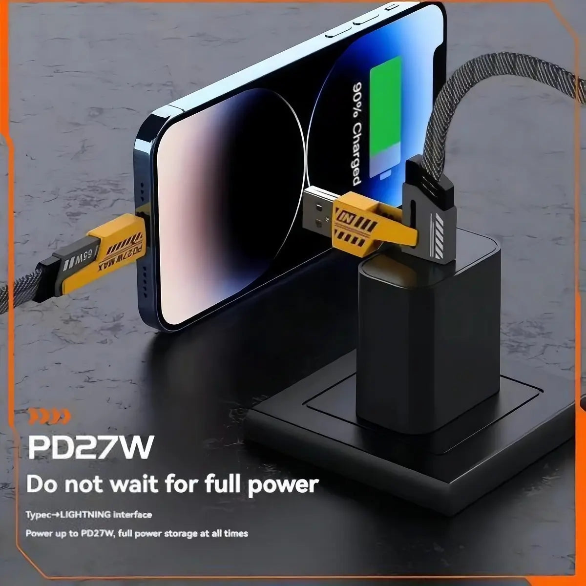 4-in-1 65W Super Fast Charging Data Cable | USB to Type-C, Lightning & Micro USB | Fast Charging & Data Transfer | Premium Braided Cable